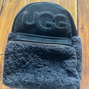 UGG Black Plush Backpack